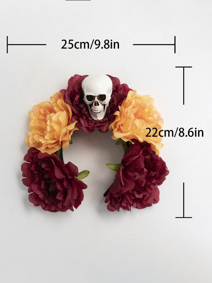 Halloween Skull Flower Headband