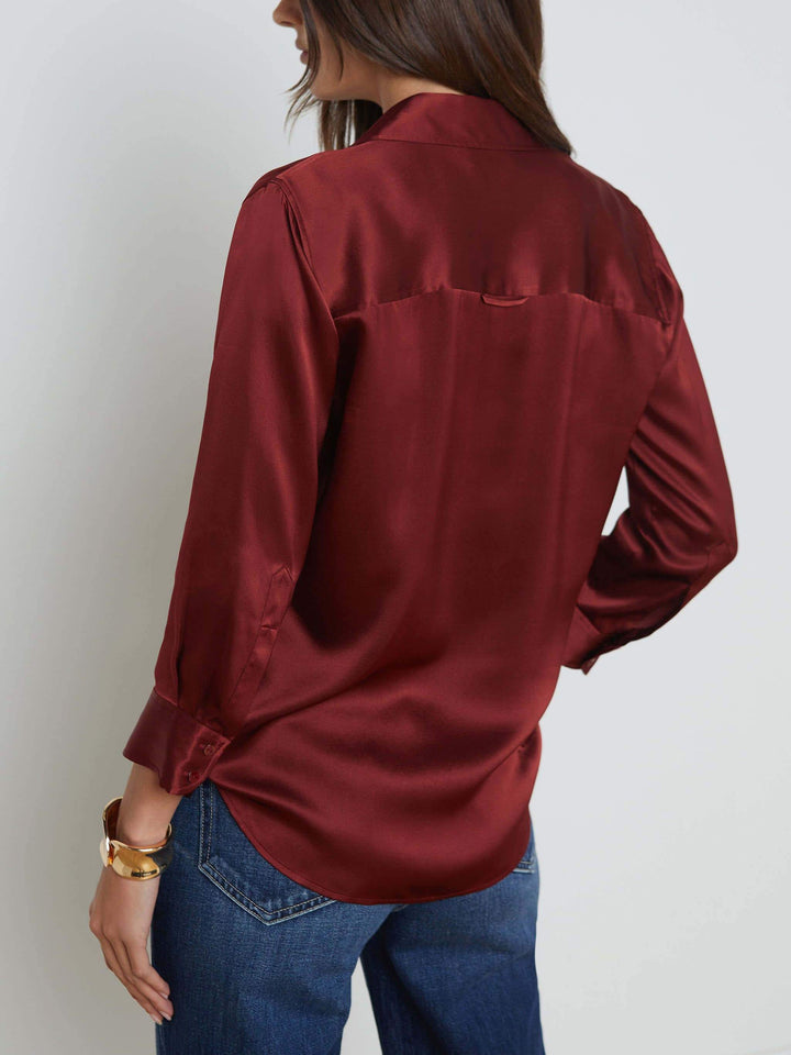 Fine Satin Long Sleeve Shirt