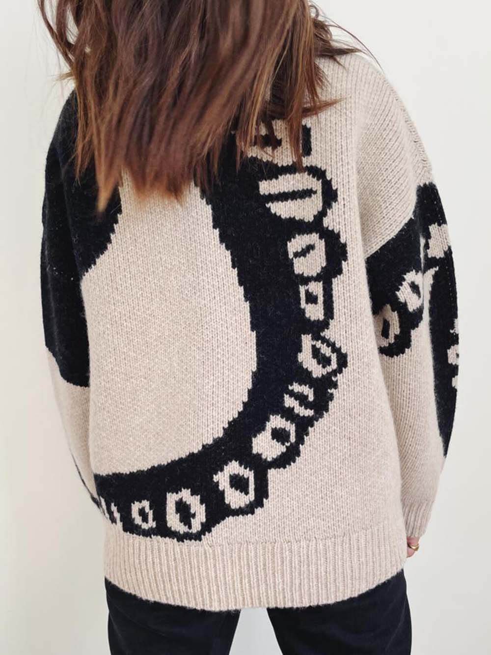 Fun Octopus Pattern Loose Sweater