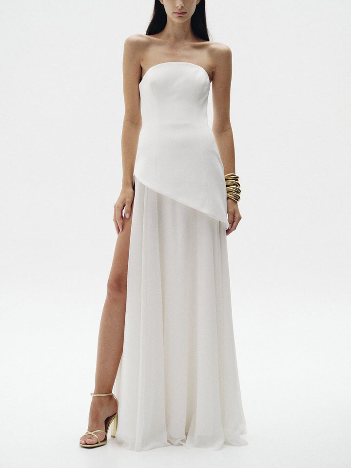 Elegant And Stylish Chiffon Slit Maxi Dress