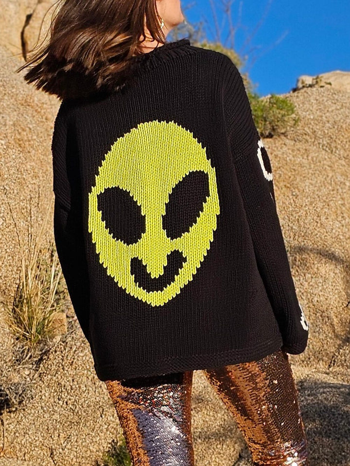 Funny Spaced Pattern Knitted Sweater