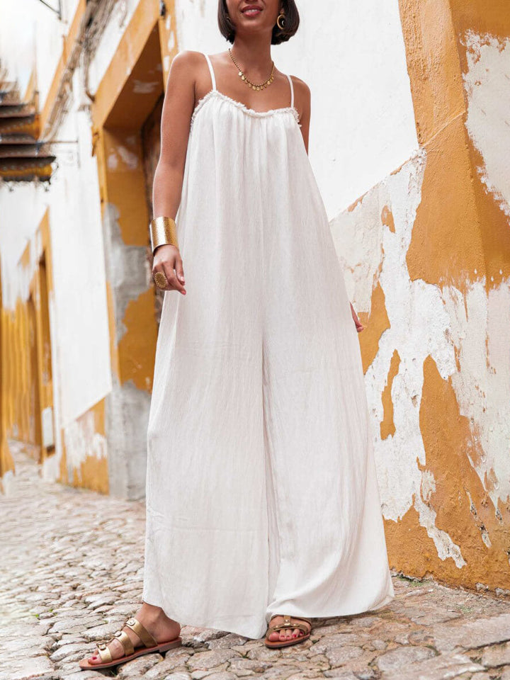 Vacanță Casual Suspender Loose Wide Leg Jumpsuit