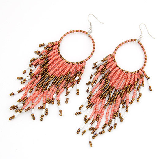 Anting Manik-manik Rumbai Panjang Etnik Boho