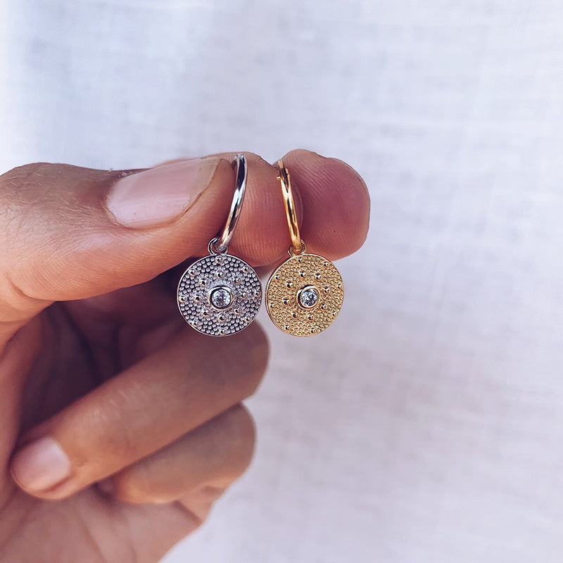 Bohemian Round Coin Zircon Earrings