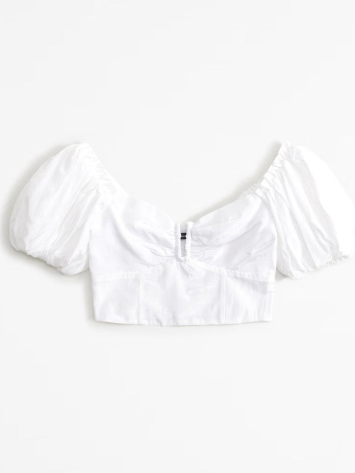 Drama Puffärmel Sweetheart Top