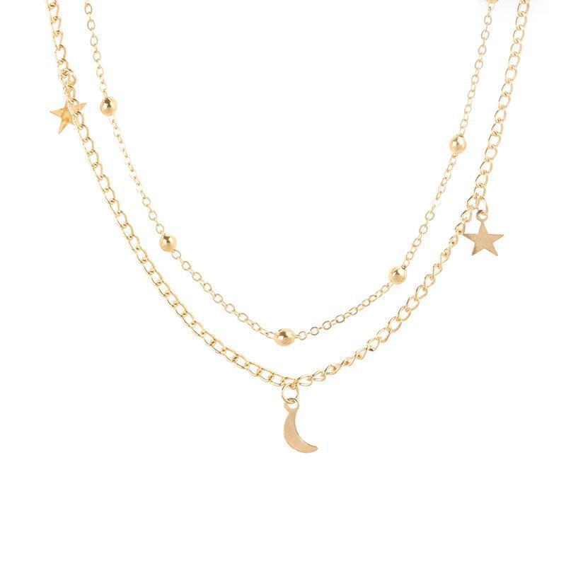 Colier cu mai multe straturi Star & Moon