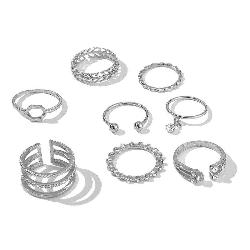 Juego de anillos Iris 8pcs